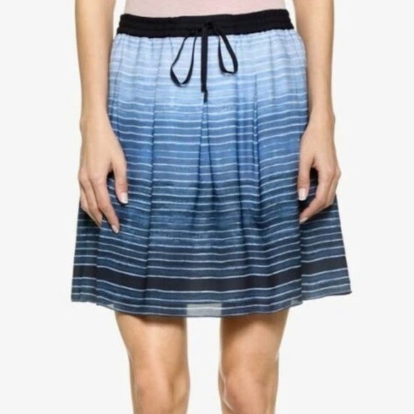 Vince Striped Ombre Print Silk Skirt - Picture 1 of 11